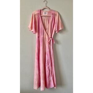 Johnny Was x Amanda Bond Pink Ombre SizeL Handmade in Malibu Boho Flutter Sleeve